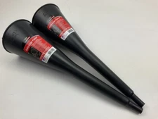 (2) Hopkins Black Long Neck Multi-Purpose Funnel 17" Plastic Auto Gas Oil