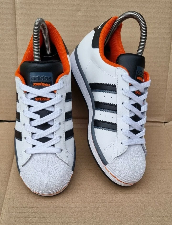 arbejde cache form NEW ADIDAS STREETBALL VS SUPERSTAR TRAINERS WHITE BLACK & ORANGE SIZE 3 UK  RARE | eBay