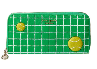 Tennis Anyone? NWT Kate Spade Tennis Net 3D Ball Applique Zip Around Wallet $210