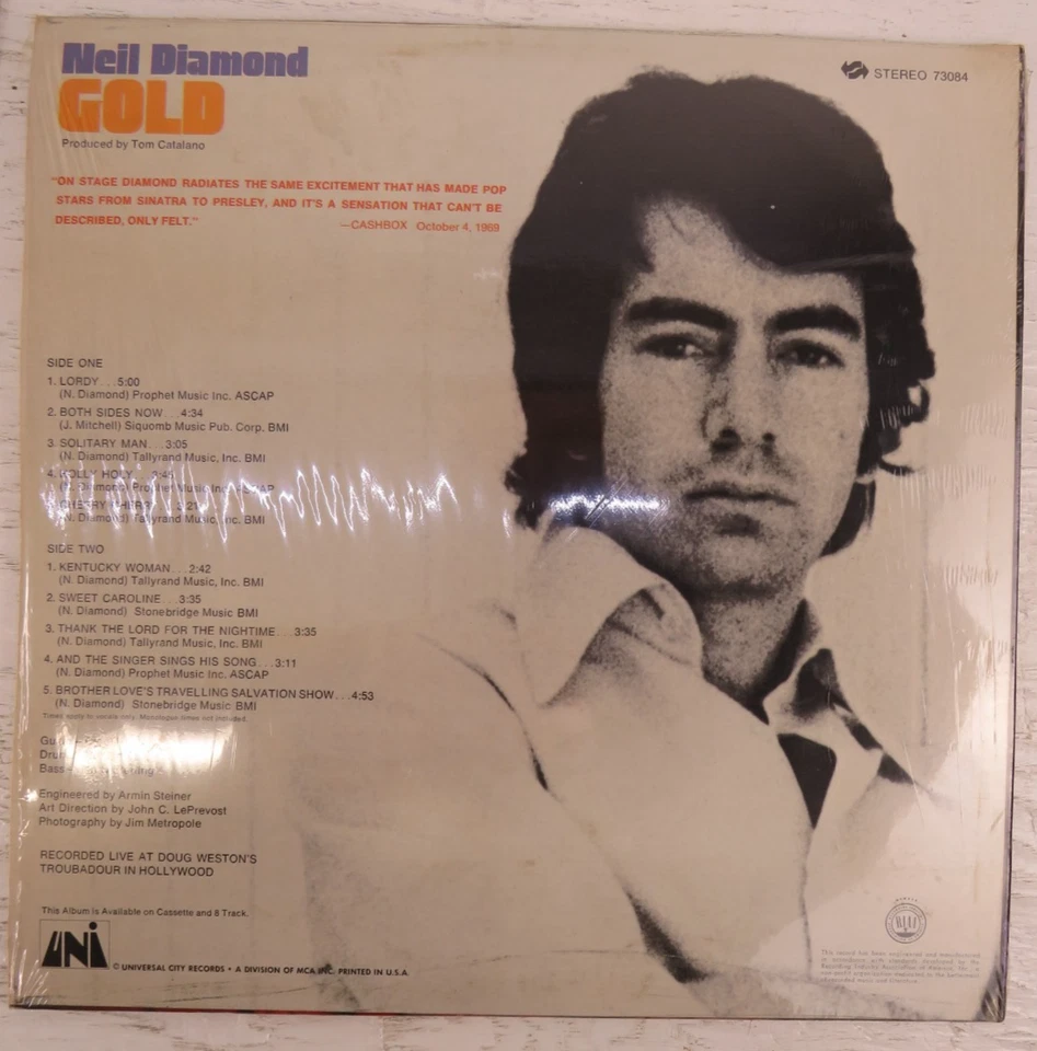 Лот из 2 виниловых пластинок Neil Diamond золото и классика ранние годы - Изображение 3 из 4