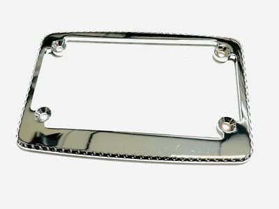 CHROME LICENSE PLATE FRAME W/ BLACK LICENSE PLATE BOLTS 06-20