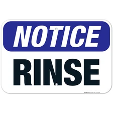 Rinse Sign, OSHA Notice Sign,