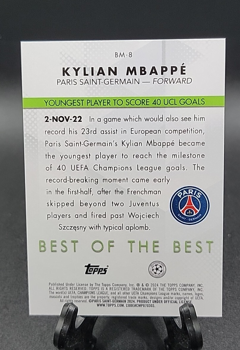 2023-24 Topps UEFA Club Competitions Best Of The Best Kylian