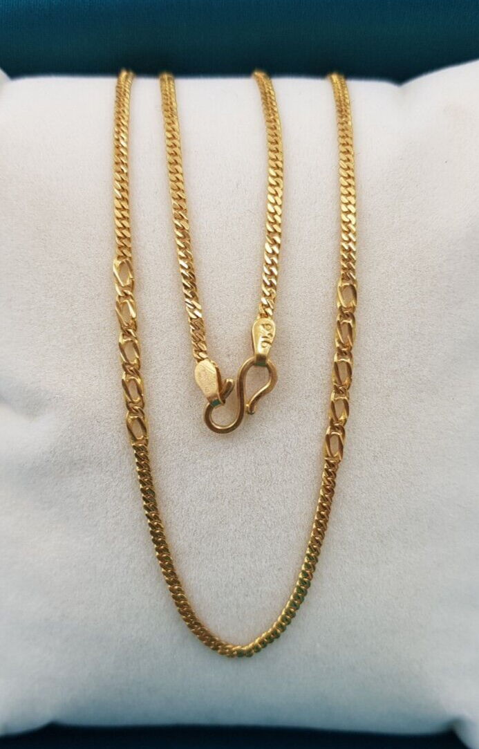 Flexible Miami Cuban Link Chain Necklace 2mm 22K Plain Solid