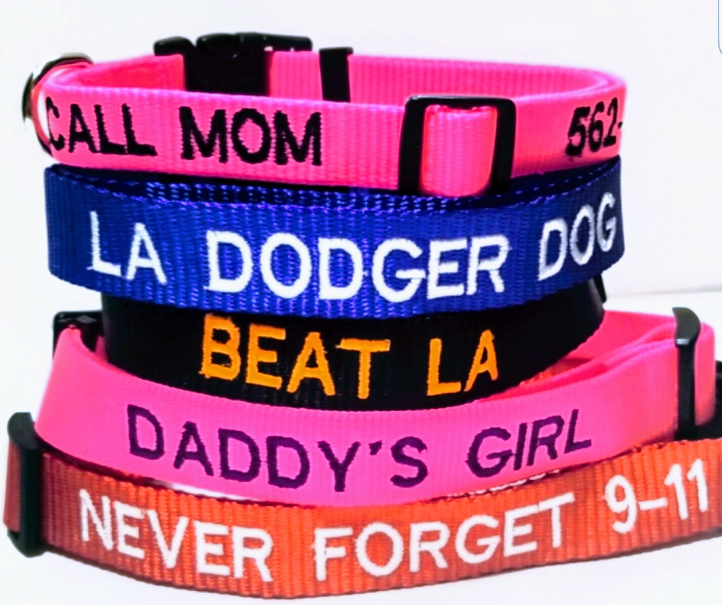 pink dodgers dog collar