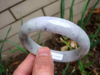 59mm Certified Natural A Black Chicken 烏雞種 wuji Jade jadeite 翡翠 Fei cui  Bangle