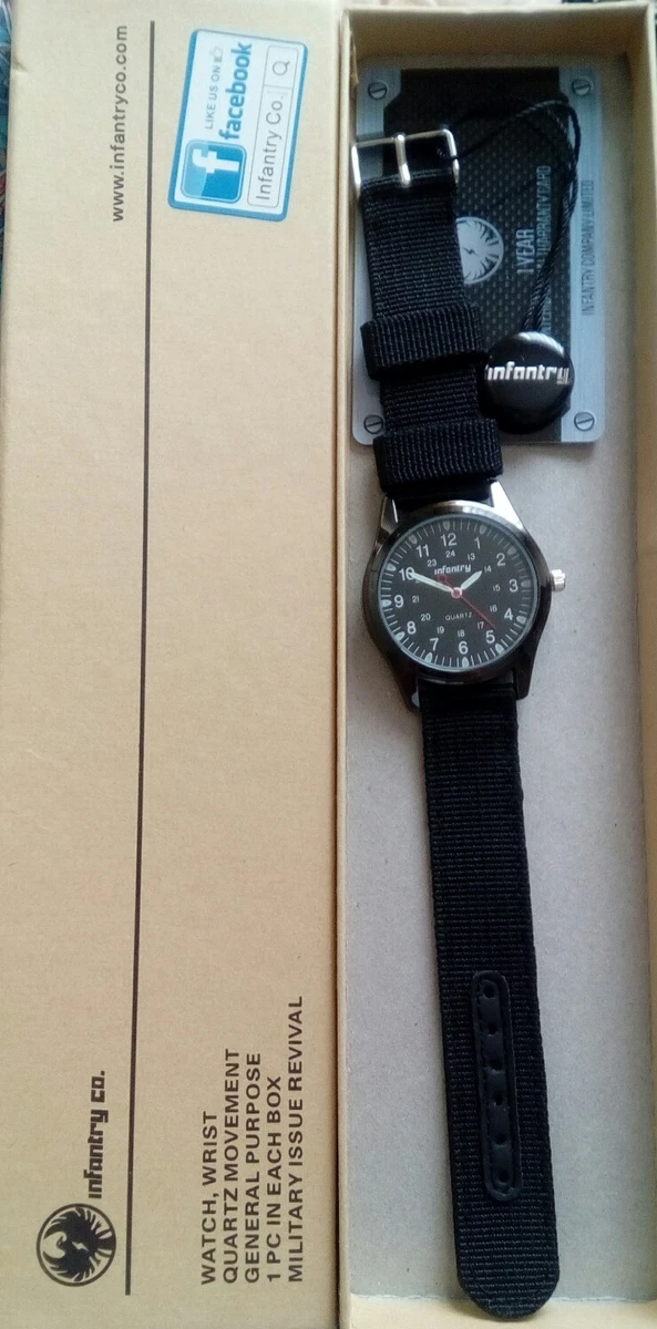 Montre à quartz noire armée militaire commando sport