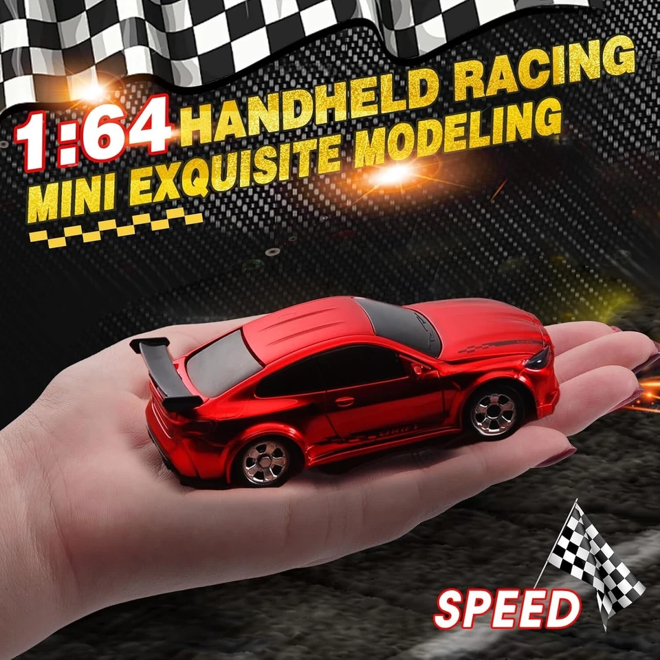 1/64 Scale Drift RC Car Mini Sportscar 2.4Ghz Red Racing Remote Contrl Vehicle - Image 4 of 4