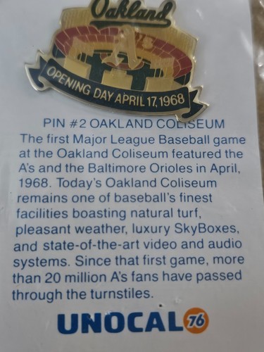 Oakland A's Athletic's Unocal 76 Pin #2 - 1968 Oakland Coliseum / New - Picture 4 of 6