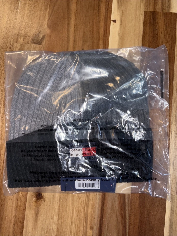 Tommy Hilfiger Hombre Puño Acanalado Sombrero Talla Única Gris Jaspeado Bandera $45 Foto 3 de 4