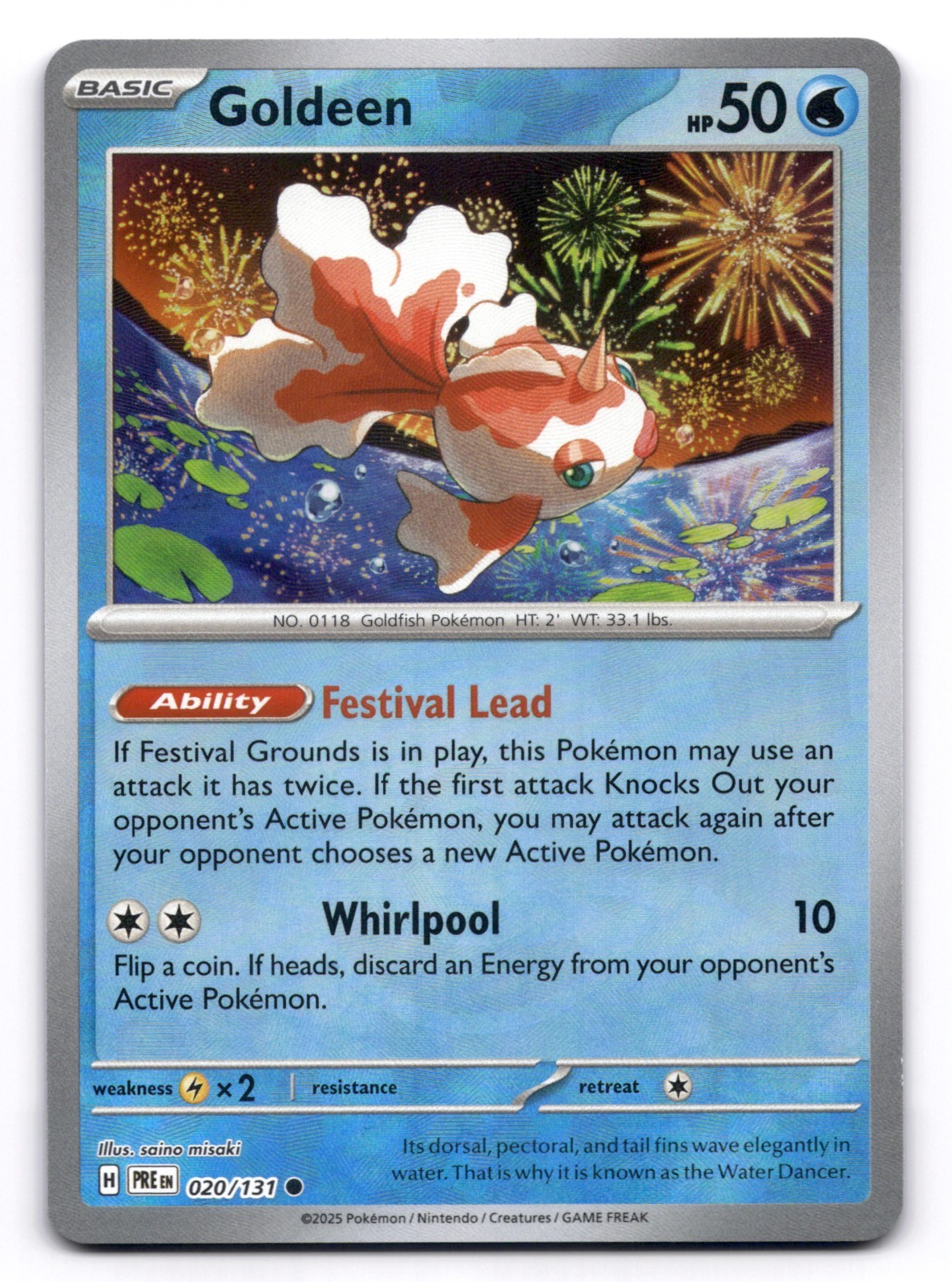 Goldeen NM 020/131 Sv: Prismatic Evolutions Pokemon TCG Pokeball Holo