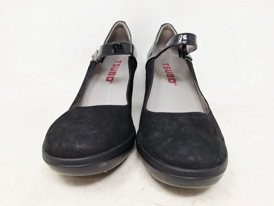 Женские черные замшевые туфли на танкетке Tsubo размер 10 с крючком и петлей - Изображение 4 из 4