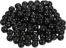 Natural Wood Beads, 500Pcs 10mm Diameter Black Round Loose Spacer Beads for D...