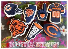 7 Piece CHICAGO Football Team Shoe Charms Shoe Decorations NEW