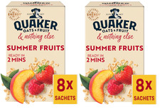 Quaker Oats & Fruit with Summer Fruits Porridge Sachets x8 264g PACK OF 2