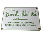 Vintage Beverly Hills Hotel Porcelain Sign - Sunset Boulevard Sign