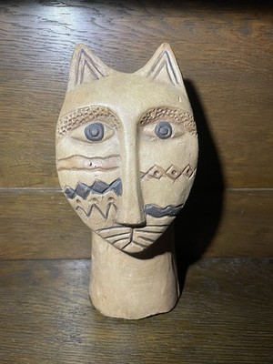 Katze, Büste, Katzenbüste, Katzenkopf Terrakotta Laurel Burch?
