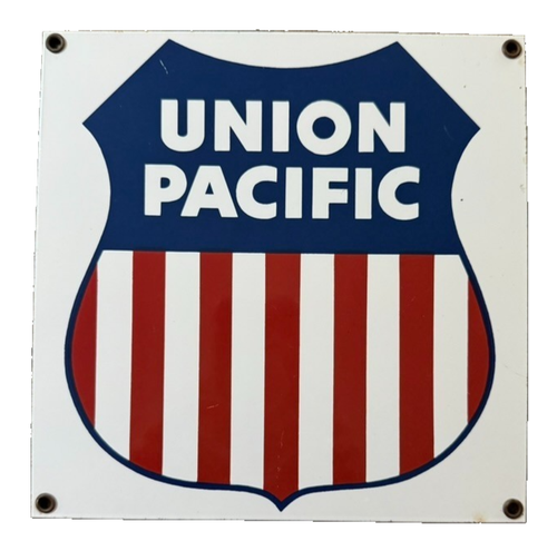 Union Pacific Ande Rooney Porzellan Metall Werbeschild 8,5 Zoll quadratisch - Bild 1 von 5