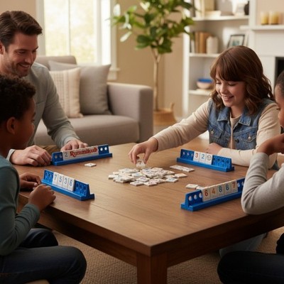 Rummikub - STEM Educational Tile Game with 106 Plastic Tiles for Family Fun