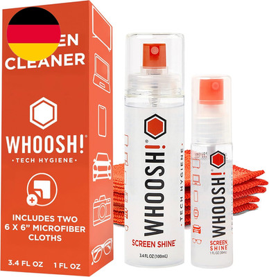WHOOSH! Screen Cleaner Spray Und Tücher - 100 Und 30 Ml + 2 Mikrofasertücher - D