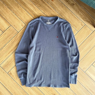 Tommy Hilfiger Vintage Casual Waffle Longsleeve, Streetwear, Herren Blau, M
