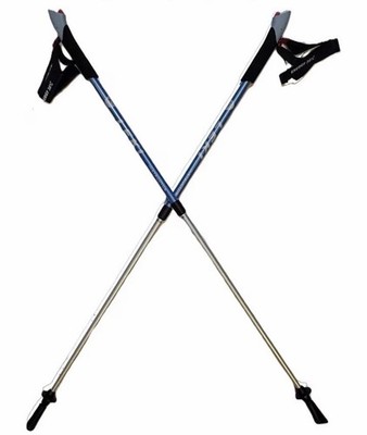 LEKI Nordic Walking Instructor Fully Adjustable Walking Pole 135cm Light Blue