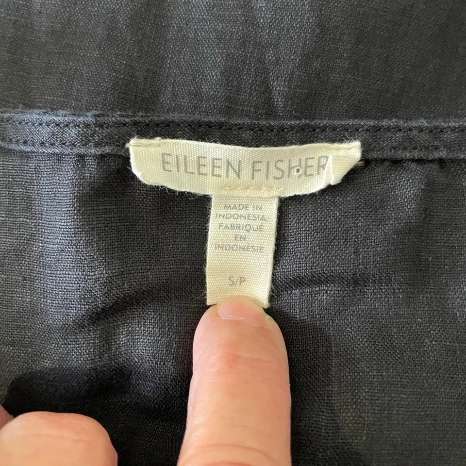 Eileen Fisher Dress Womens Small Organic Linen Shirtdress Short Sleeve Lagenlook - Image 3 of 4
