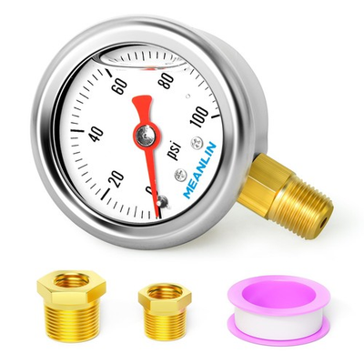 #ad 0 100Psi Stainless Steel 1 8quot; NPT 1.5quot; FACE DIAL Glycerin Filled Pressure Ga... $23.56