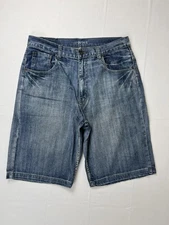 Flypaper Jeans Shorts Mens 36 Blue Denim Bermuda Long 11 Inseam 5-Pocket Casual