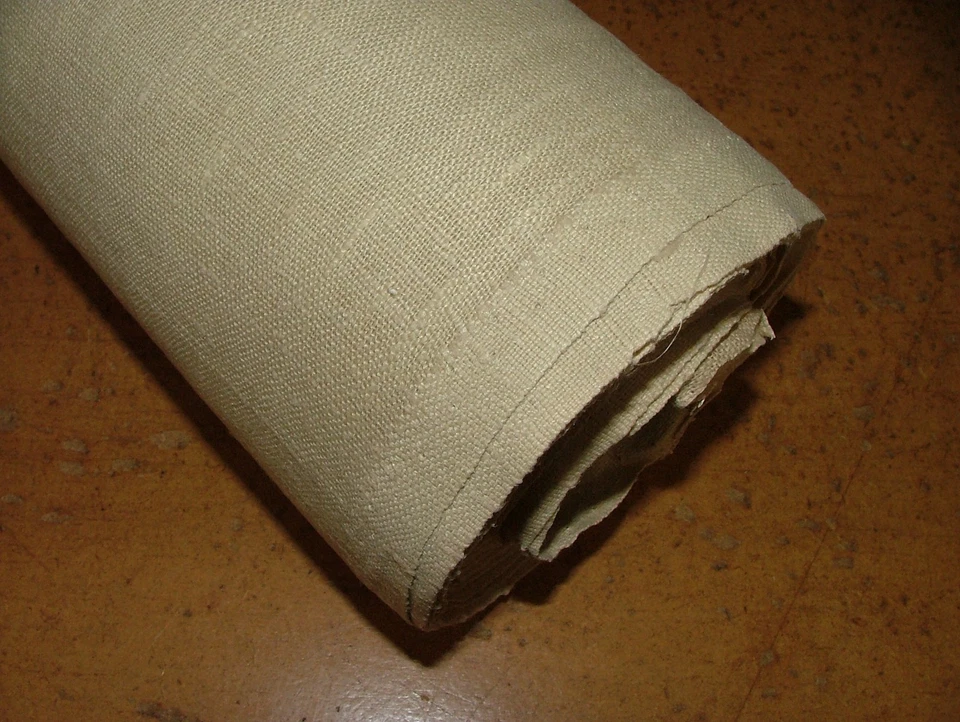 100% Linen Curtain Fabric By Marvic Textiles  Colour Ecru    -    13 Metres - Image 3 of 4