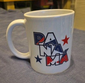 PANAMA 12 Oz Coffee Mug in box red/blue stars
