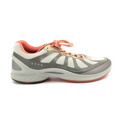 Womens 7-7.5 38 Ecco Biom Natural Motion Athletic Shoes Gray Pink Low Lace Up