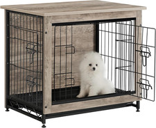 27.2" Dog Crate Furniture, Indoor Dog Cage Side End Table, M Pet Wood Kennel for