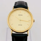 SEIKO AVENUE 7N01-6D30 Men's Quartz Watch New Band Gold Black Working From Japan