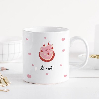 Personalised Initials Mug for Couple   Romantic Anniversary Gift for Him or Her