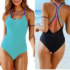 Swimming Costume Women's Tummy Control Monokini Padded Swimwear Swimsuit Bikini