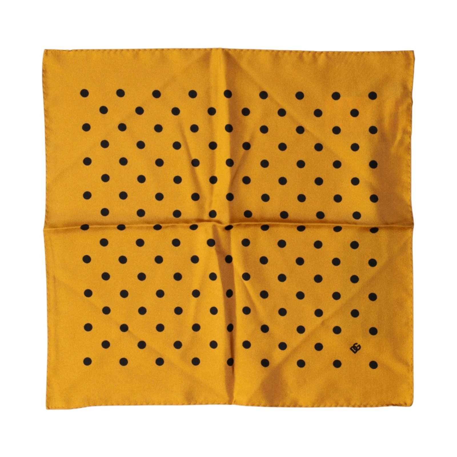 DOLCE & GABBANA Scarf Orange Polka Dot Square Handkerchief 32.5cm x 32cm 190usd