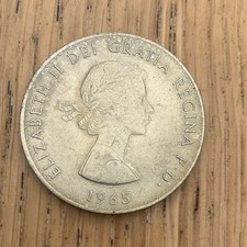1965 Queen Elizabeth II Churchill Portrait Crown Coin England Uncertified