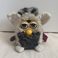 Tiger Furby Electronic Interactive Plush Toy Gray White w/ Tags TESTED WORKS