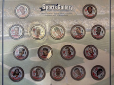 Boston Red Sox 16 Colorized Quarter Sports Gallery Set  2004 Wooden Box  EUC