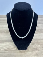 Vintage Japenese Cultured Akoya Pearl Necklace 14k Gold 17”