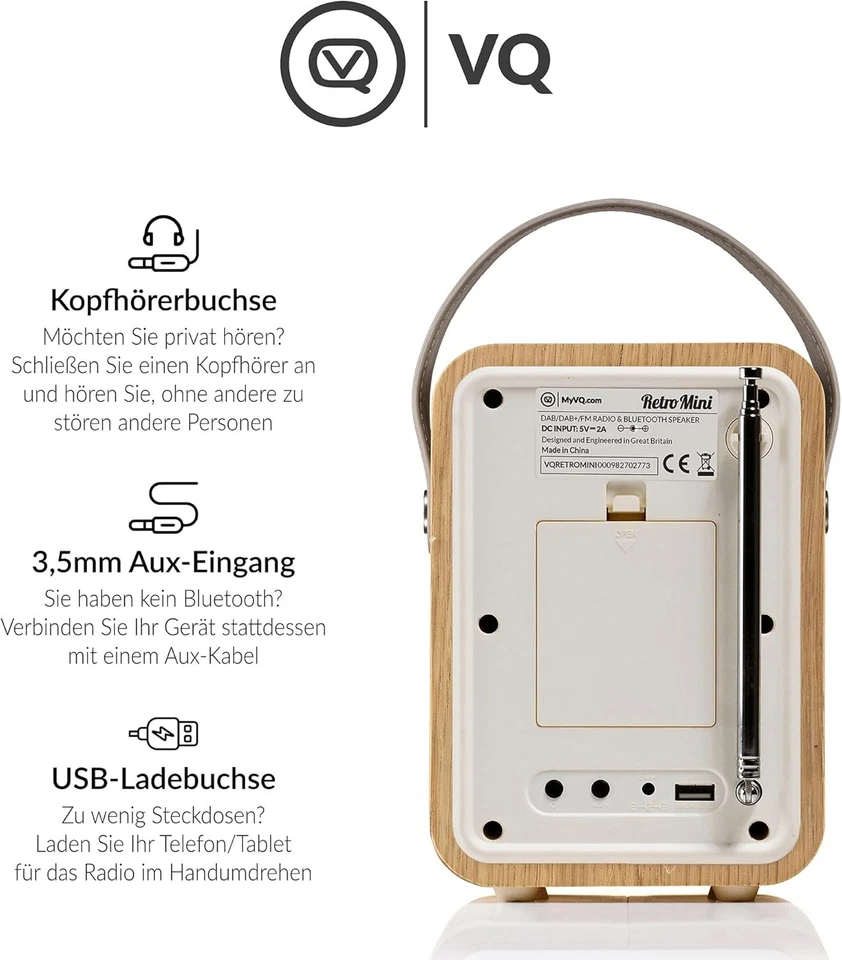 Tragbares DAB Radio mit Bluetooth-Lautsprecherein, DAB+Radio Alarm Wecker - Bild 4 von 4