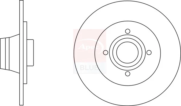 2x Par de Discos de Freio Sólidos Compatível com RENAULT CLIO Mk1 1.8 Traseiro 91 a 98 238mm Conjunto Novo - Imagem 3 de 4