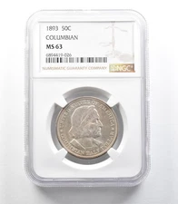 1893 Columbian Exposition Commemorative Half Dollar MS63 NGC *0153