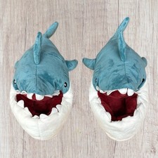 NWOT Cat Jack Kids' Knox Shark Ankle Biter Slippers Blue Size Large L 4/5