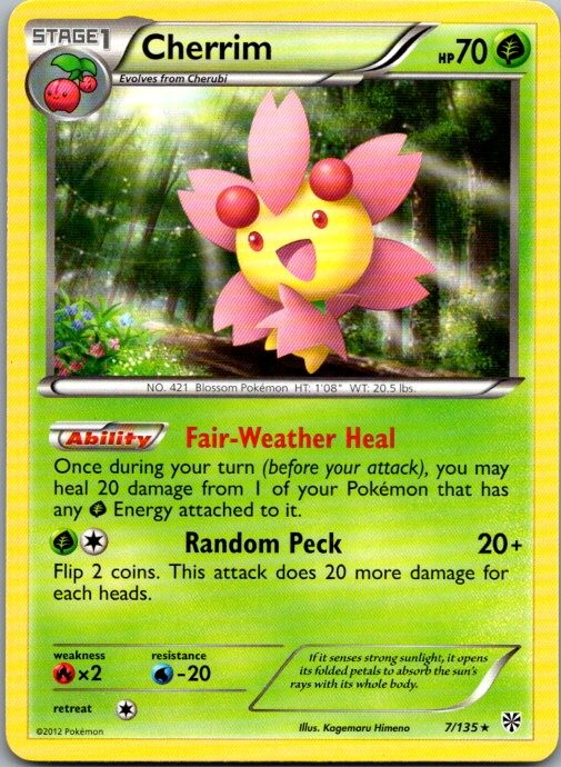 Cherrim 7/135 Rare Plasma Storm Pokemon Lightly Played