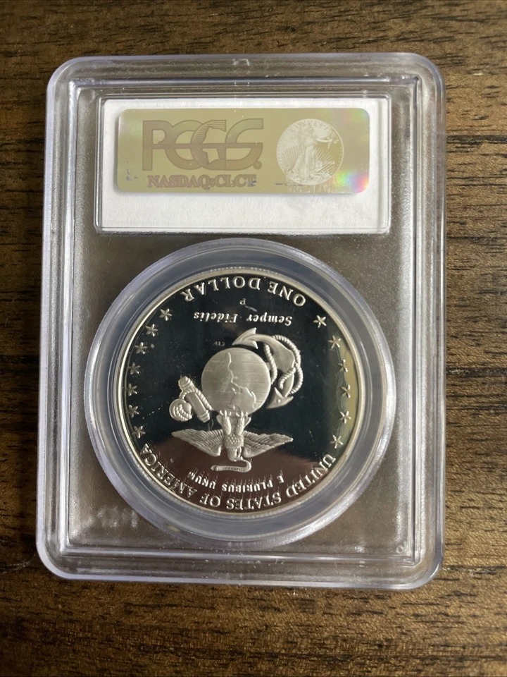 2005-P PCGS PR69DCAM Marine Corps Silver Modern Commemorative Dollar Proof - Image 2 of 2
