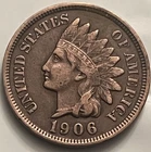 1906 Indian Head Cent — Sharp Reverse JC1572