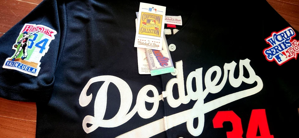 NEW WS LA Dodgers #34 Fernando Valenzuela Throwback World Series STITCHED Jersey - Image 4 of 4