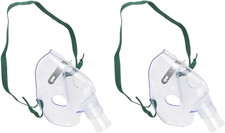 2 Pack Oxygen Mask 22MM OD Adult Latex Free Soft  Flexible Universal Size Aeros